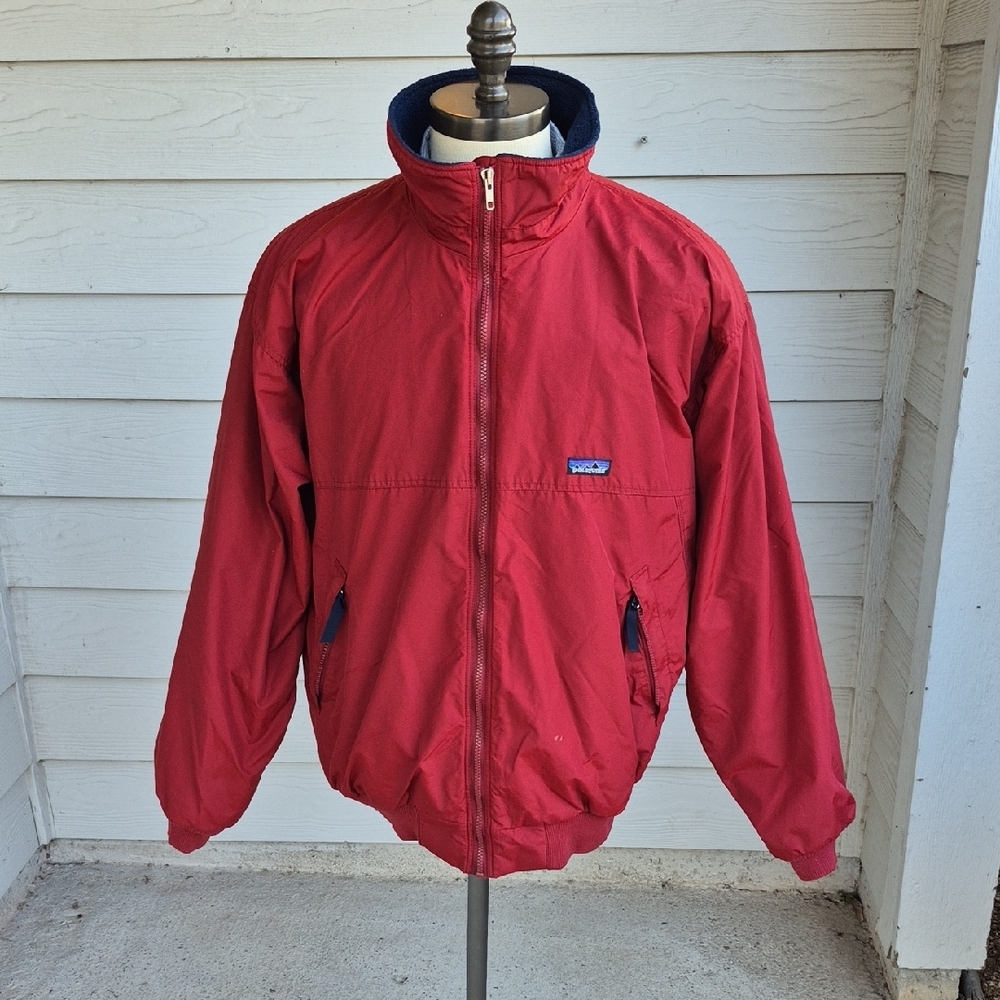 PATAGONIA Red Polyester Shell Fleece Interior Mens XL Full Zip Jacket 28131‎ Y2K